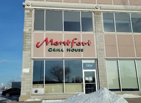 Dining room at Montfort Mediterranean Grill in Ancaster, where takeout and delivery orders for Gilkson, Hamilton are prepared